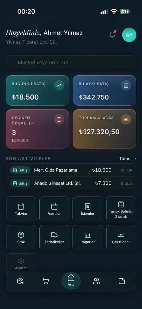 CariPro mobile home screen view